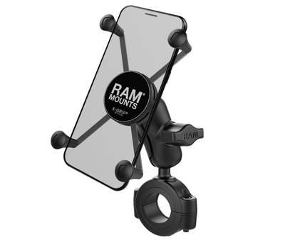 RAM Mount Torque™ 1 1/8" - 1 1/2" Diameter Handlebar/Rail Base with 1" Ball and X-Grip® for Larger Phones