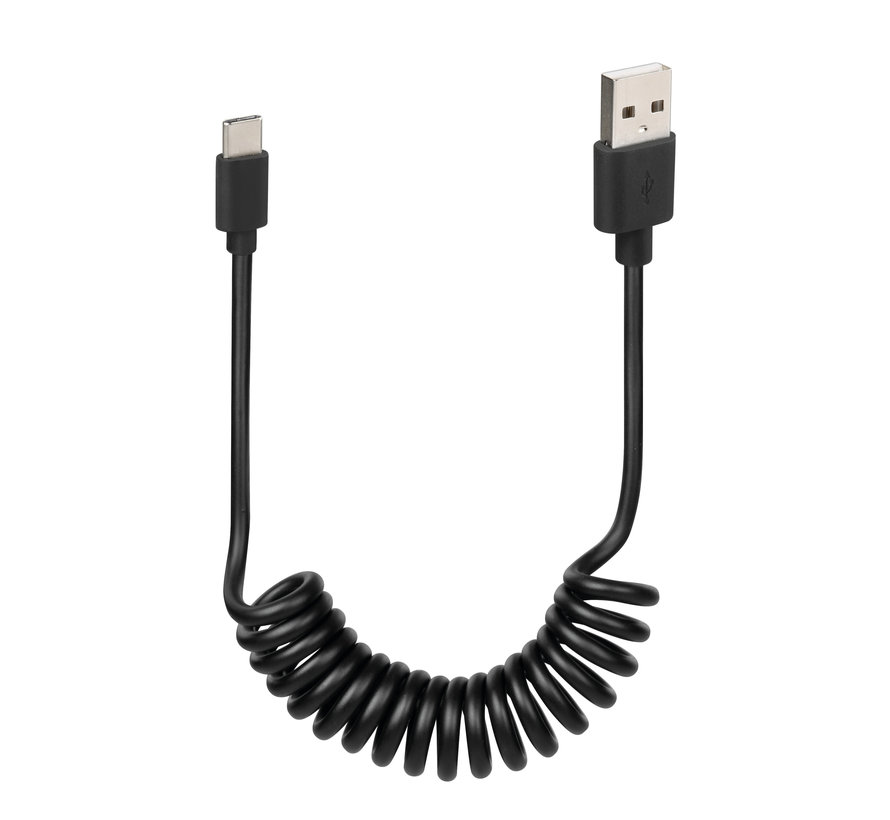 USB-C 1M spiraal laadsnoer