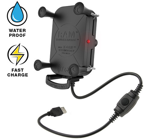 RAM Mount Tough-Charge™ X-Grip® Tech Waterproof Wireless Charging Houder  RAM-HOL-UN12WB