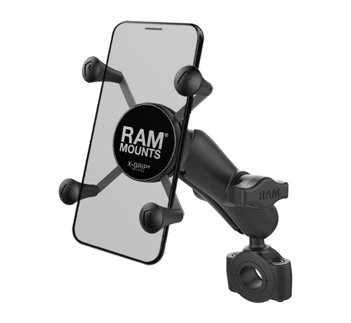 RAM Mount Torque™ 3/4" - 1" Diameter Handlebar/Rail Base with 1" Ball and X-Grip®