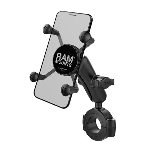 RAM Mount Torque™ 1 1/8" - 1 1/2" Diameter Handlebar/Rail Base with 1" Ball and X-Grip®