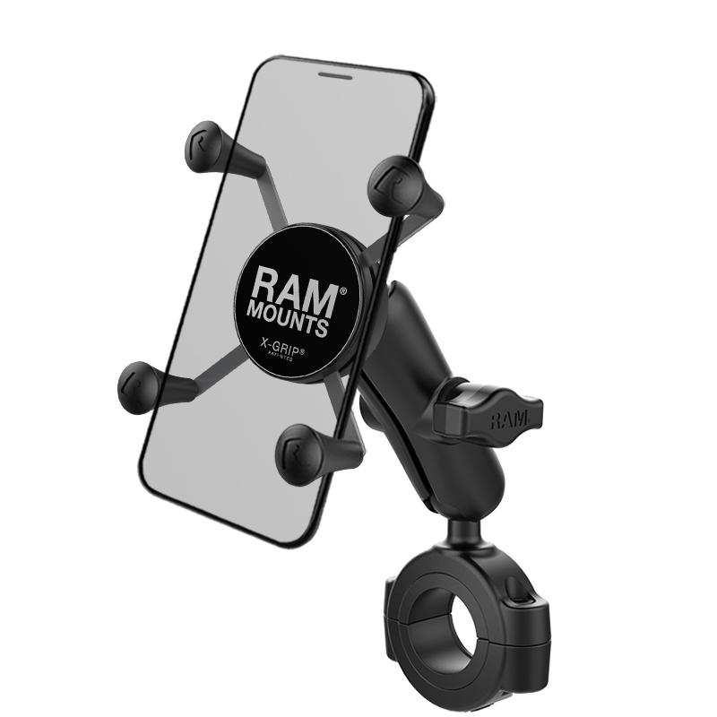 RAM Mount Torque™ 1 1/8" - 1 1/2" Diameter Handlebar/Rail Base with 1" Ball and X-Grip®