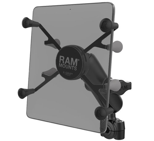 RAM Mount Torque™ 3/8" - 5/8" Diameter Mini Rail Base with 1" Ball and X-Grip® for 7-8" Tablets