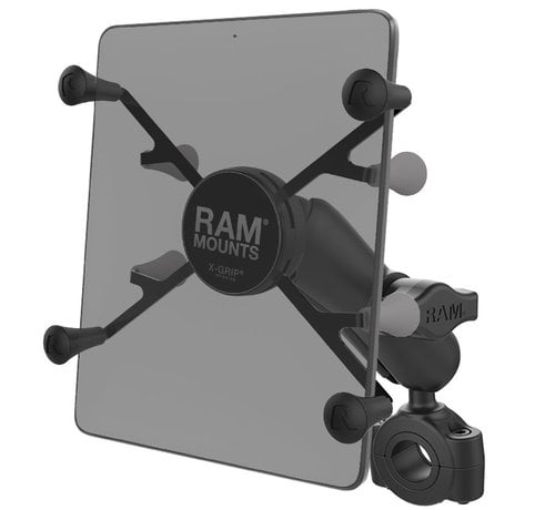 RAM Mount Torque™ 3/4" - 1" Diameter Handlebar/Rail Base with 1" Ball and X-Grip® for 7-8" Tablets