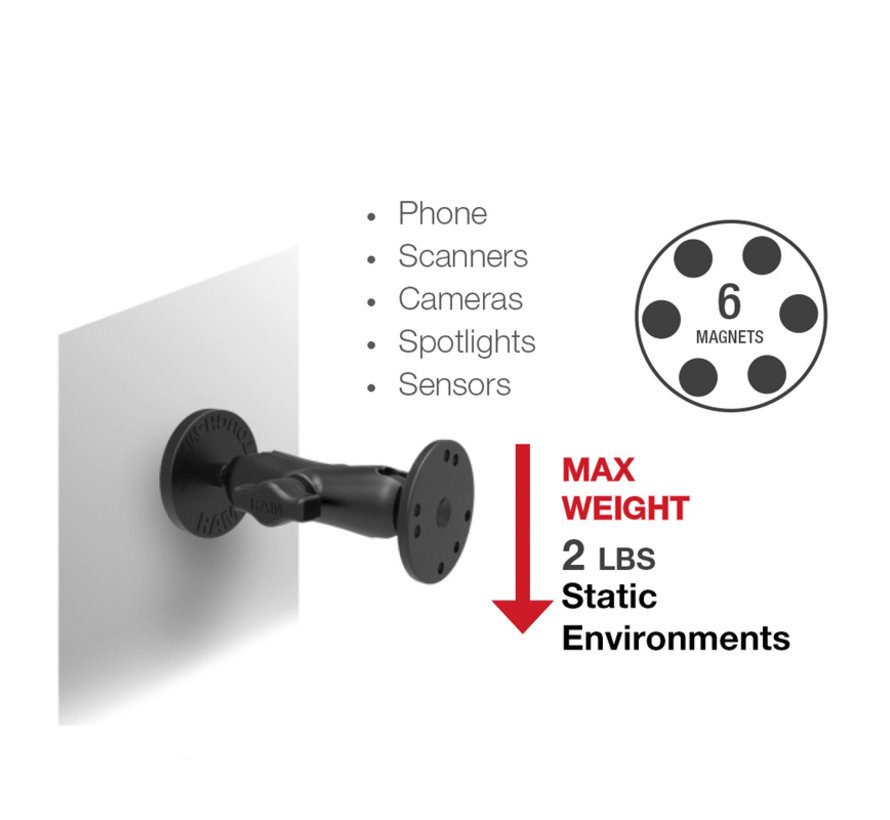 Tough-Mag™  magnetische B-base met large X-Grip