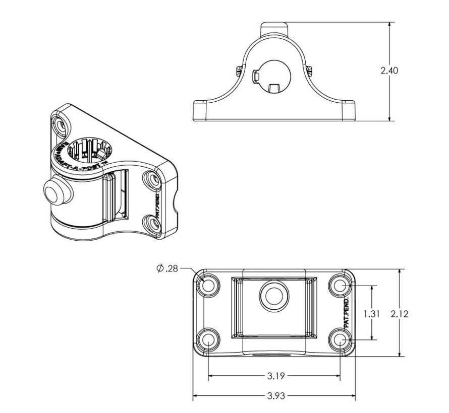 Universal Adapt-A-Post™ Bulkhead Drill-Down Base  RAP-AAPUBU