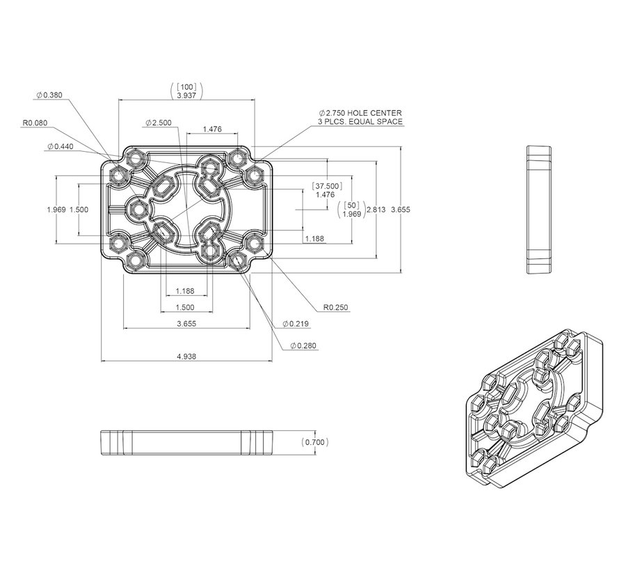 Vesa 75 adapter plaat RAP-356