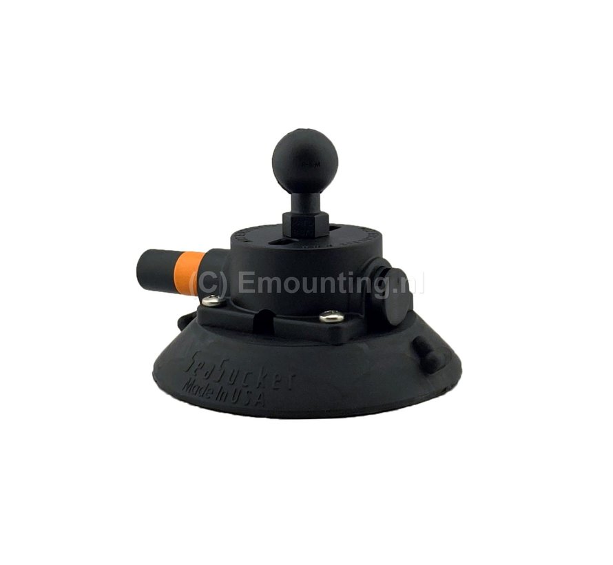 4.5" zuignap met vacuumpompje en RAM Mounts B-kogel