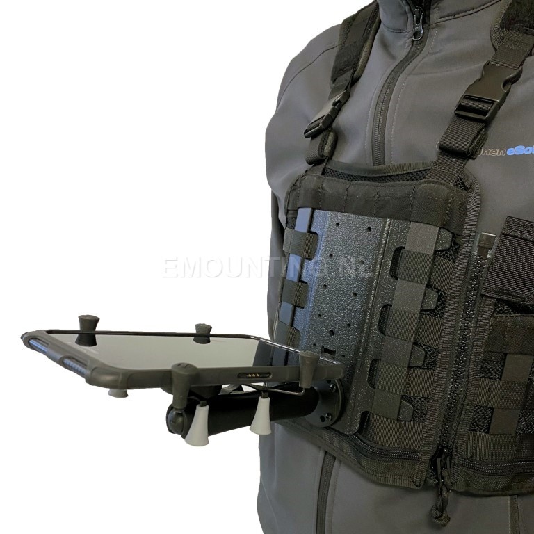 Tablet-EX-Gear Comox Harnas met 8" X-Grip tablethouderset  op AMPS montageplaat