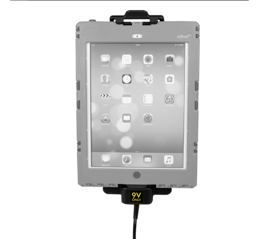 aiShell autohouder Ultra Rugged en connector blok iPad Mini/9.7/10.5/10.2