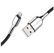 Cygnett Armoured Braided Lightning to USB-A Cable 1m Black