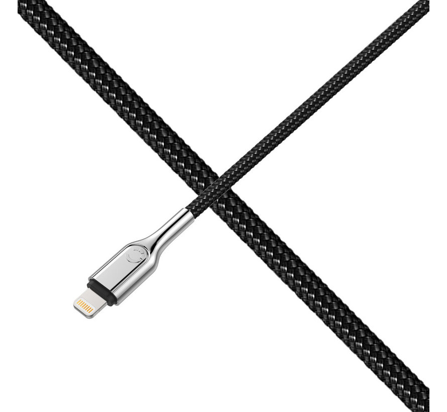 Armoured Braided Lightning to USB Cable 1m Black