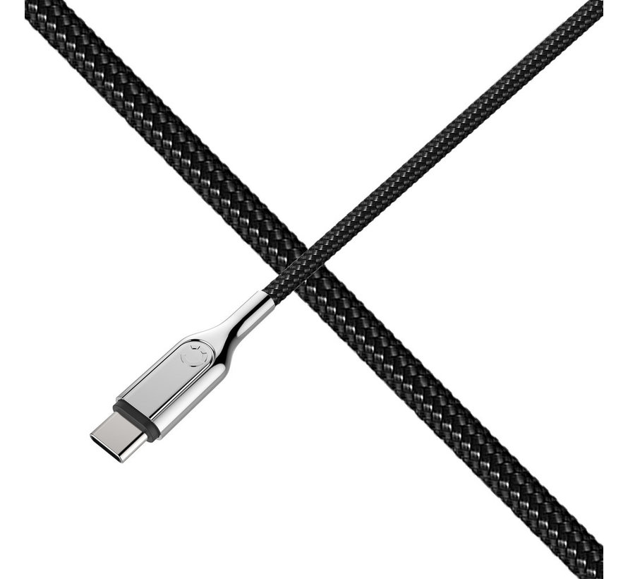 Armoured Braided USB-C to USB Cable 1m Black