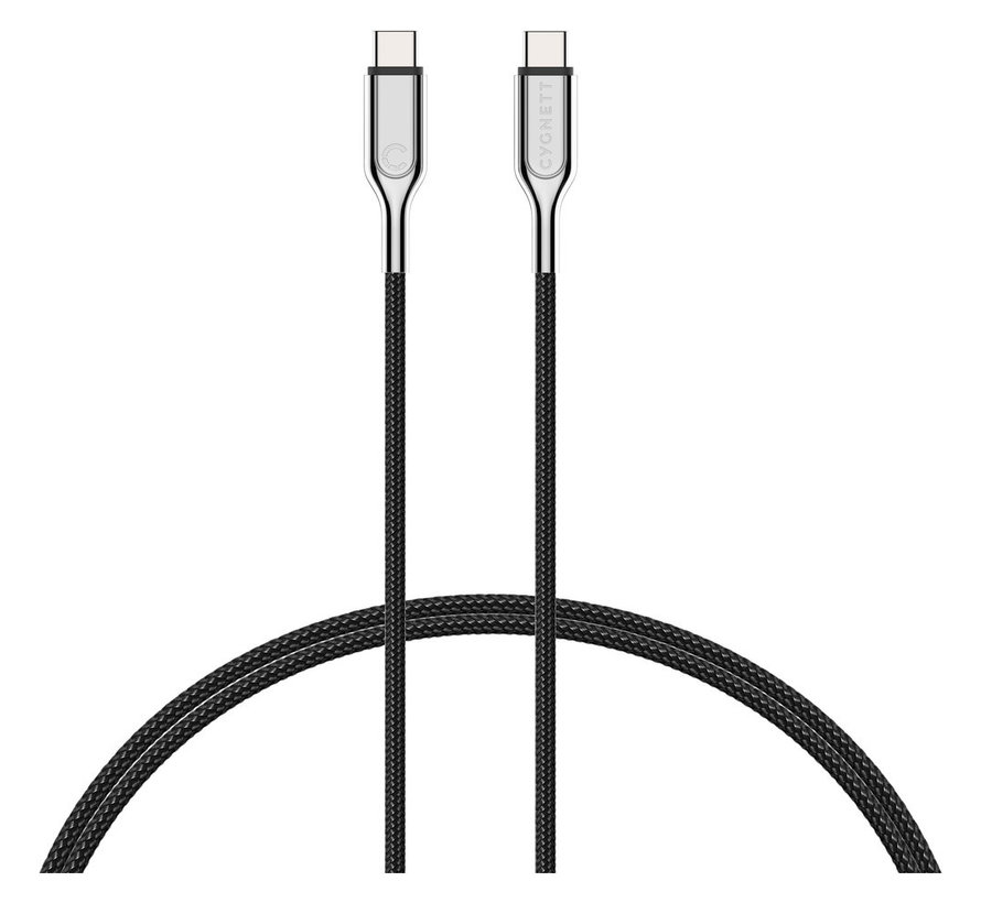 Armoured Braided USB-C to USB-C Cable 1m Black