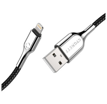 Cygnett Armoured Braided Lightning to USB-A Cable 2m Black