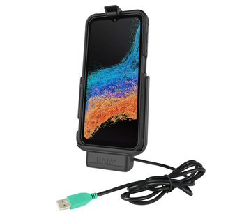 RAM Mount EZ-Roll'r™ Powered Dock for Samsung XCover6 Pro met Factory Case