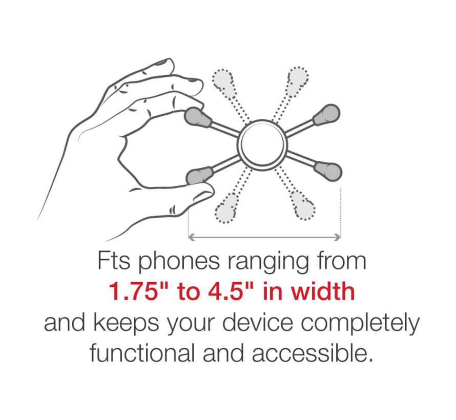 X-Grip® Large Phone Mount met Low-Profile Medium Tough-Claw™  RAM-HOL-UN10-404-2U