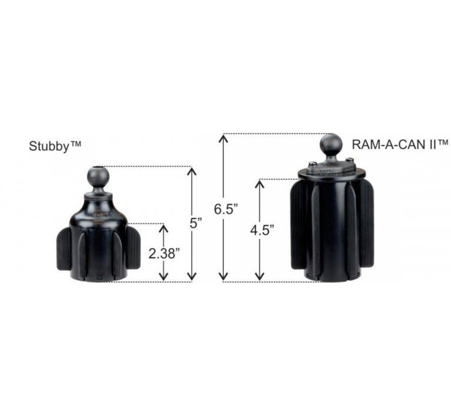 Stubby bekerhouder met lange arm - lang RAP-B-299-4-201U-C