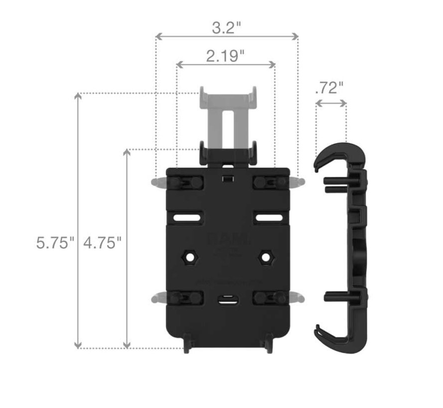 Quick-Grip™ Universele klemhouder voor smartphones RAM-HOL-PD3U