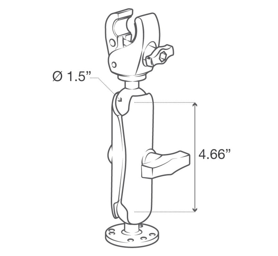 Trolling Motor Stabilizer Mount met Tough-Claw