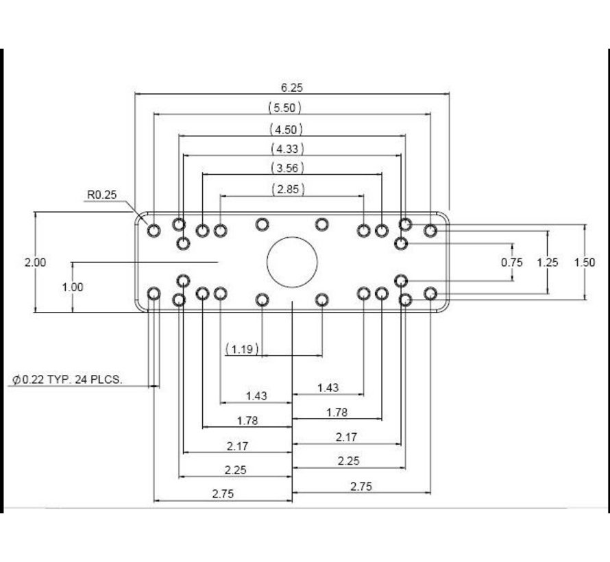 B-Kogel (25 mm) Aluminium Montageplaat voor Electronica - RAM-B-111BU
