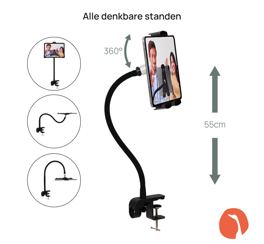 Tablet houder + Telefoonhouder PRO (2 in 1) met 55 cm hals