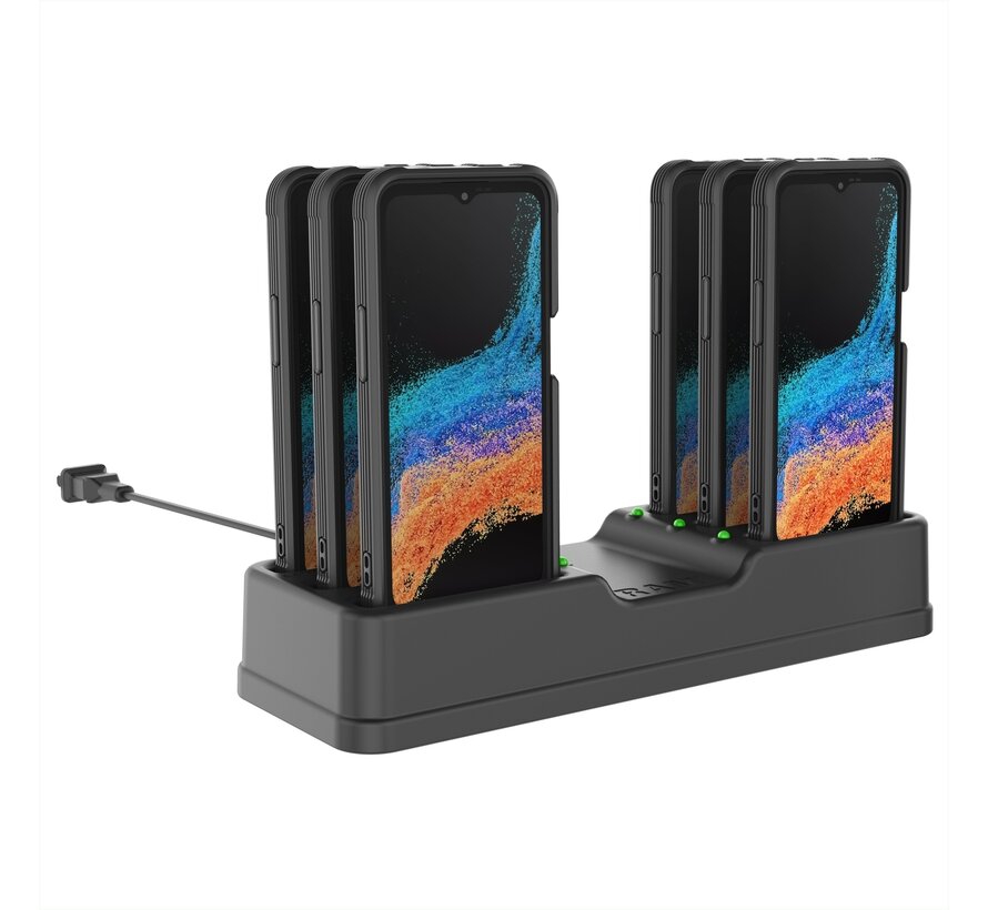 6-Port Charging Dock for XCover7, 7 Pro & 6 Pro Pro with OEM or RAM® Skin™