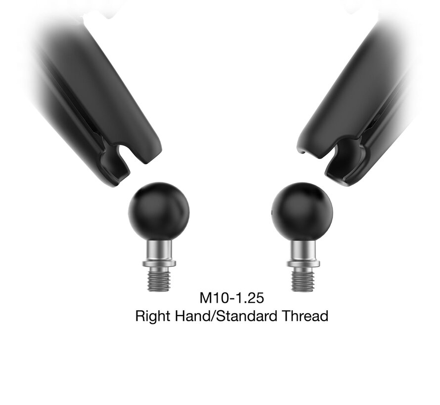 Tough-Mirror™-set met M10-1.25-base - lange arm