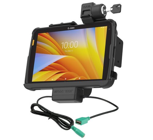 RAM Mount Tough-Dock ™ Power + Data vergrendelen voor Zebra ET4x 10" Tablet RAM-HOL-ZE21PDKLU