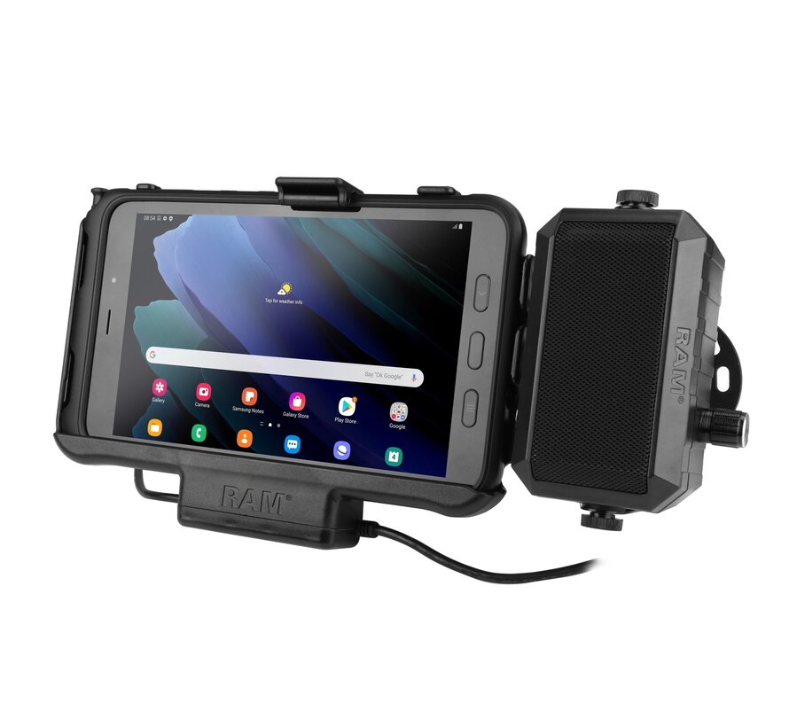 Powered Montage voor  Samsung Galaxy TAB Active2/ Active3/ Active 5 met Luidspreker