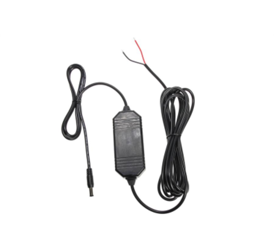 Kabel voor vaste inbouw (met losse draadeinden), 12V uit, 3A, 12V in.