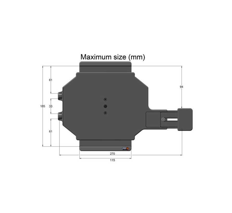 Tablet houder 160-185/ 240-270mm met veerweerstand