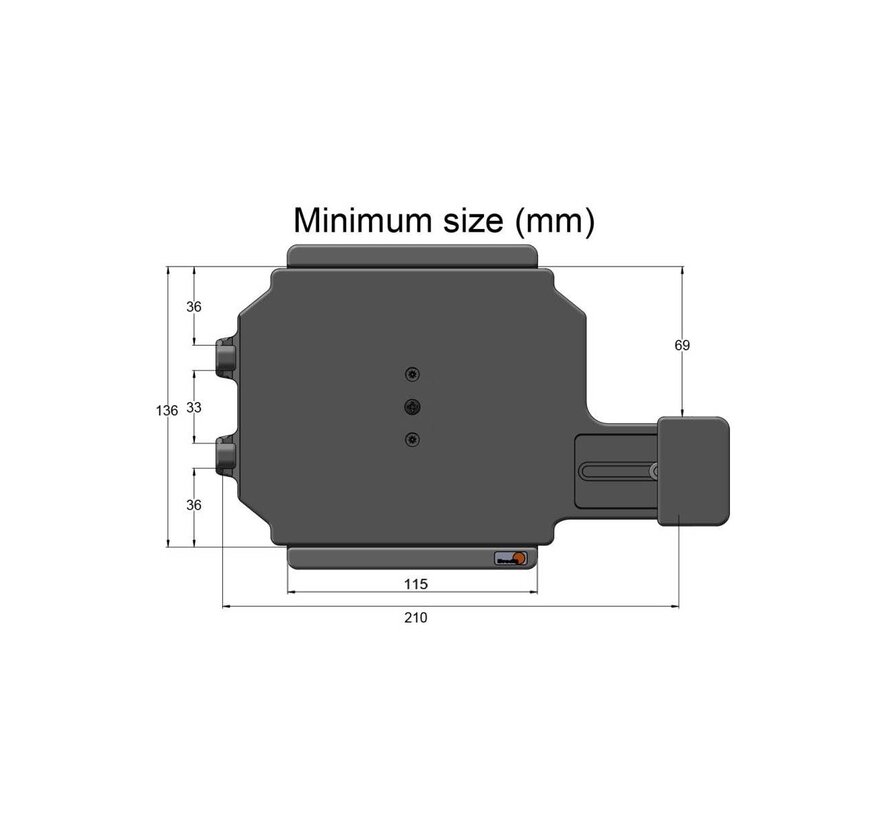 houder Universeel Tablet 136-164/ 210-240mm met slot