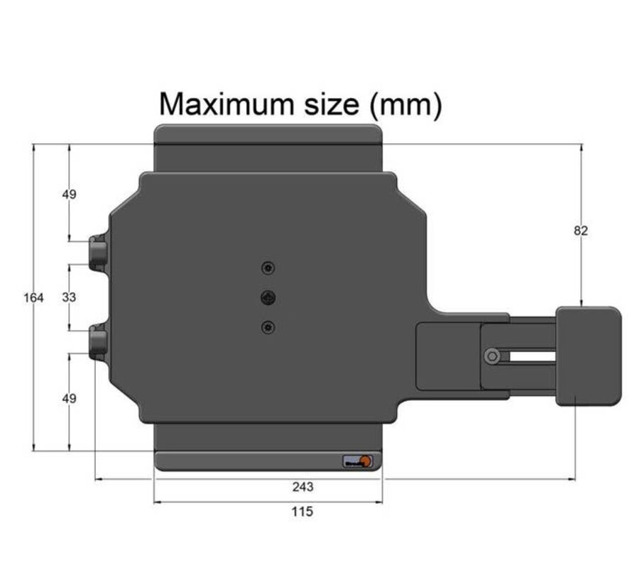 Tablet houder 136-164/ 210-240mm met veerweerstand 541854