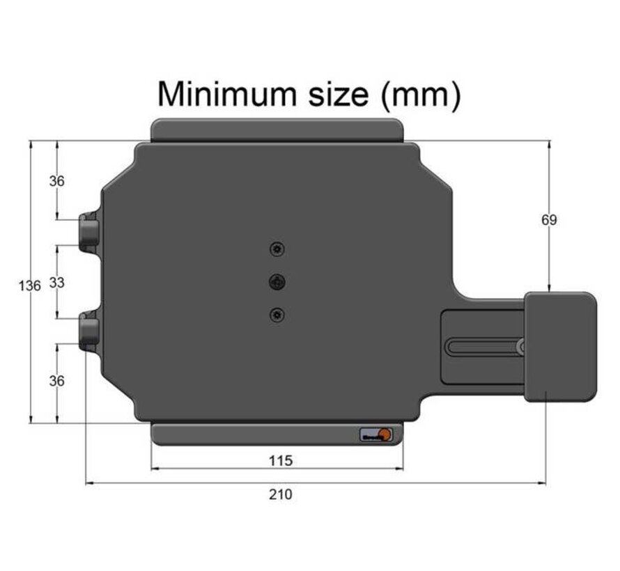 Tablet houder 136-164/ 210-240mm met veerweerstand 541854