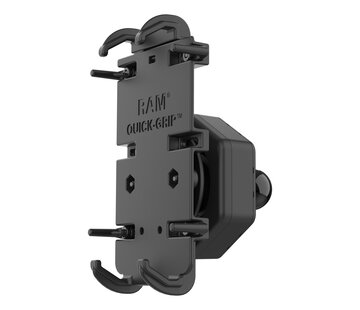 RAM Mount Quick-Grip™ XL Telefoonhouder met Vibe-Safe™ Adapter & Kogelmontage - Montage opties