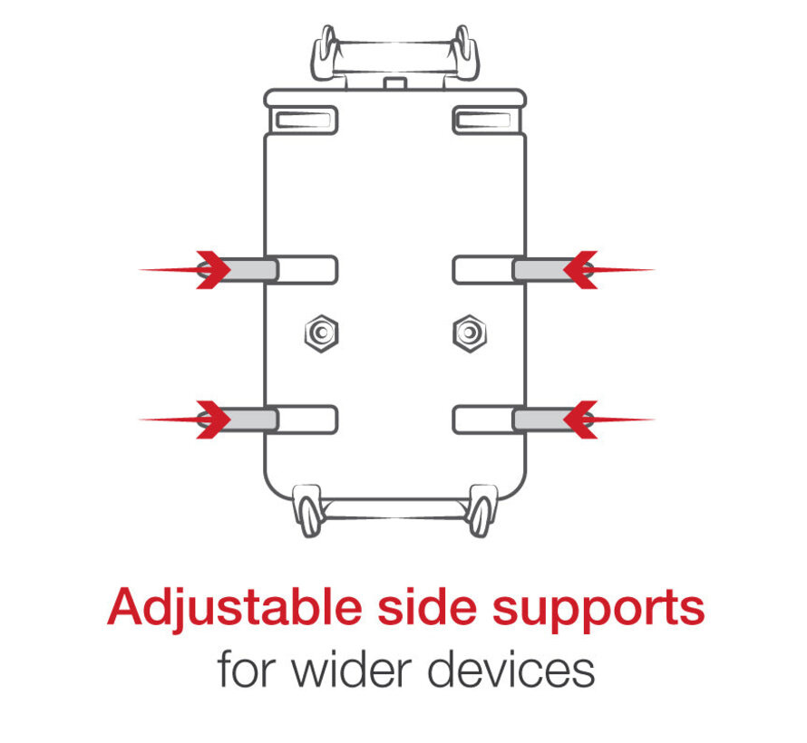 Quick-Grip™ XL-telefoonhouder met Stubby™-bekerhouderbasis