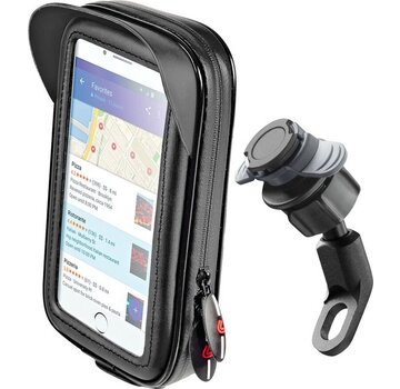 Lampa Optiline Pole Telefoonhouder Scooter - Motor - Spiegelbevestiging Met Waterdichte Hoes