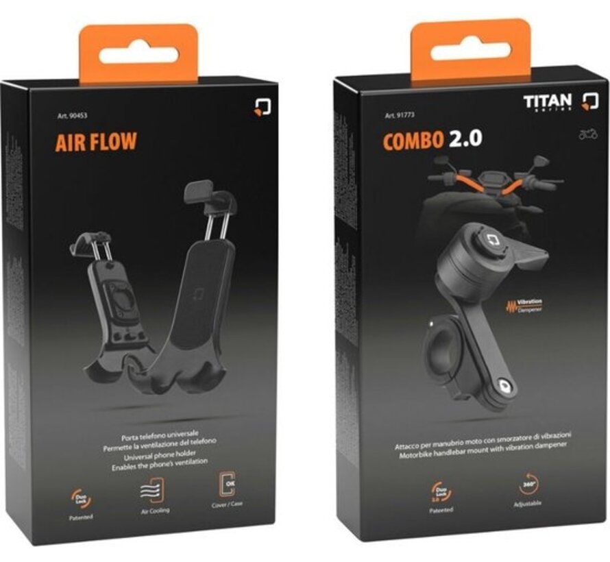 Optiline Telefoonhouder Motor Stuurbevestiging Met Quick release & Action Cam Adapter Incl. Anti Vibratie