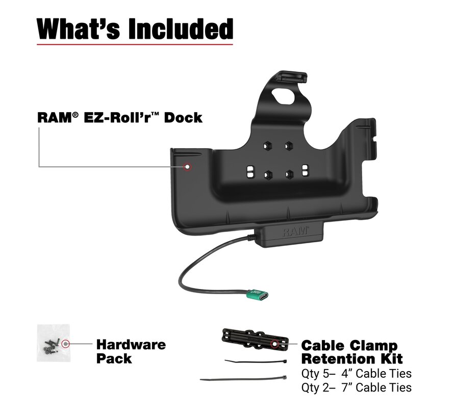 Powered Dock voor Samsung Tab Active4/5 Pro & Tab Active Pro met USB-C   RAM-HOL-SAM52CPU
