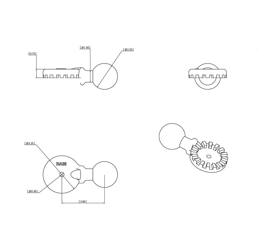 Ratchet™ Adapter met C-Bal RAM-162BU