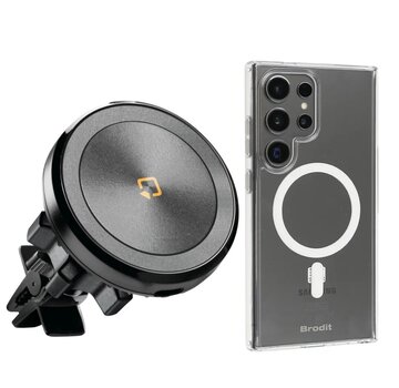 Lampa magnetische airvent telefoonhouder draadloos opladen (magsafe) + Brodit Samsung hoes MagSafe