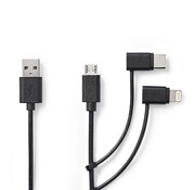 3-in-1-Kabel Apple Lightning 8-Pins / USB Micro-B Male / USB-C™ Male