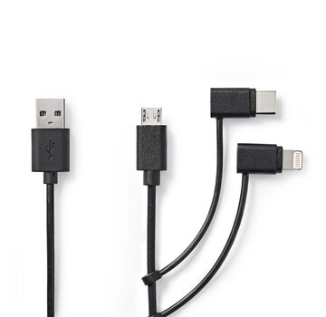 3-in-1-Kabel Apple Lightning 8-Pins / USB Micro-B Male / USB-C™ Male