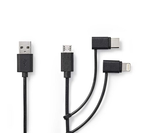 3-in-1-Kabel Apple Lightning 8-Pins / USB Micro-B Male / USB-C™ Male