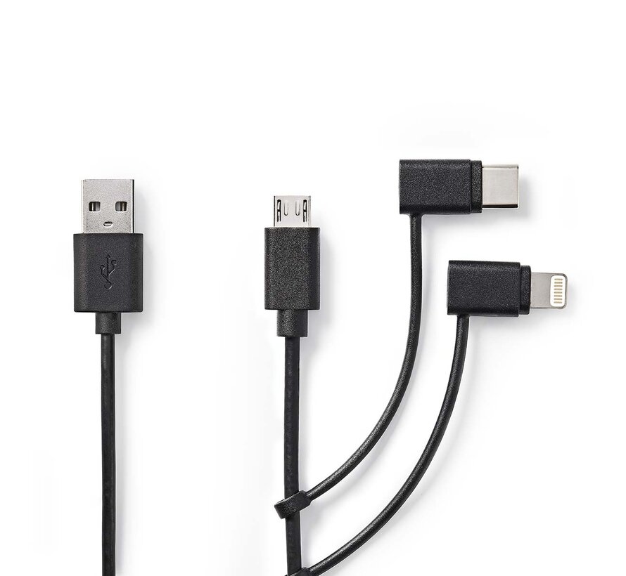 3-in-1-Kabel Apple Lightning 8-Pins / USB Micro-B Male / USB-C™ Male