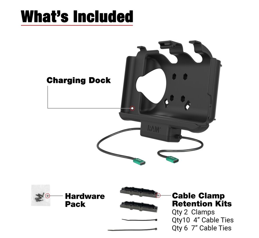 USB-C actieve houder + Data Dock Samsung Tab Active5 & 3