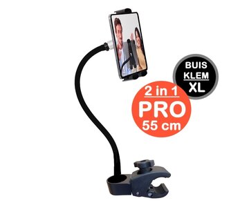 GOOS-E Tablet houder & Telefoonhouder PRO - buis pijpklem XL - hals 35/55 of 75 cm