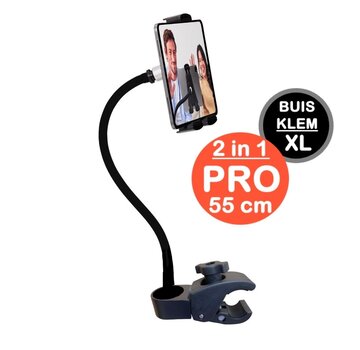 GOOS-E Tablet houder & Telefoonhouder PRO - buis pijpklem XL - hals 35/55 of 75 cm