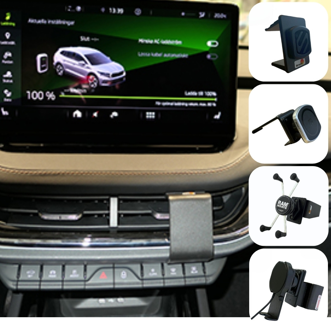 Emounts Skoda Enyaq IV 21-/Elroq 25-  Brodit Proclip met Telefoonhouder keuze